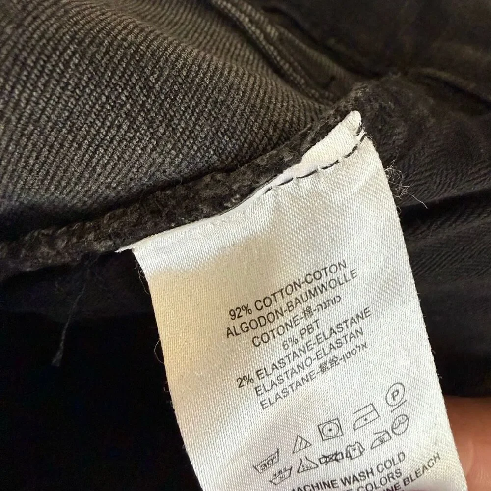 Free People Women's Black Stretch Denim Skinny Pants Jeans Size 27 raw hem